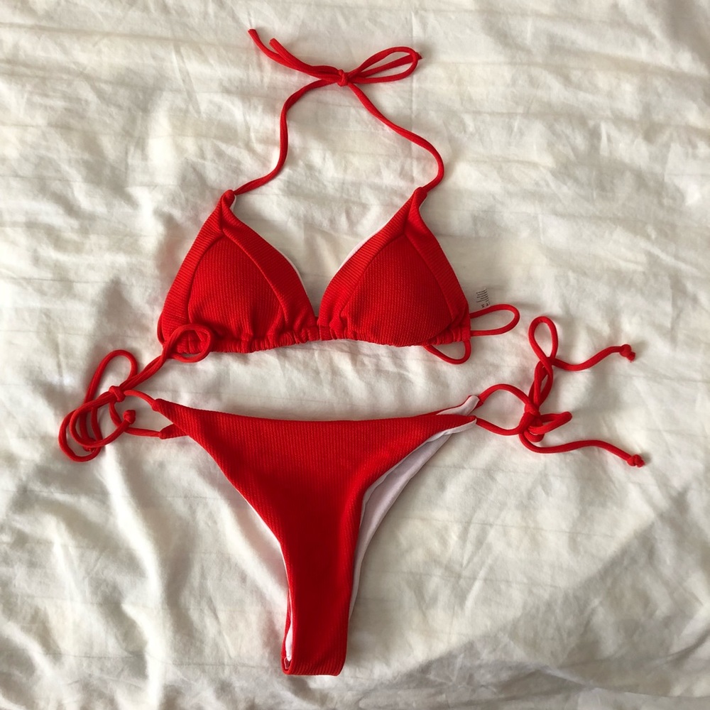 Tie Side Halter Bikini Set